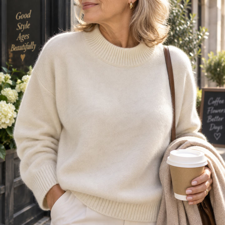 Mary | Cashmere-Blend Mock Neck Sweater