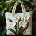Artisanal Quilted Bag - White Calla Lilies
