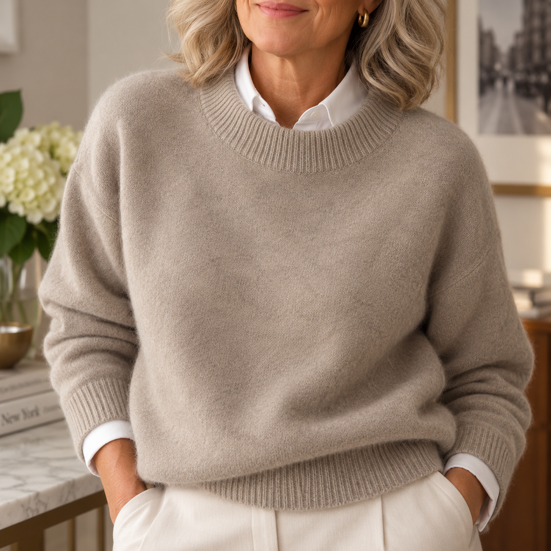Mary | Cashmere-Blend Mock Neck Sweater