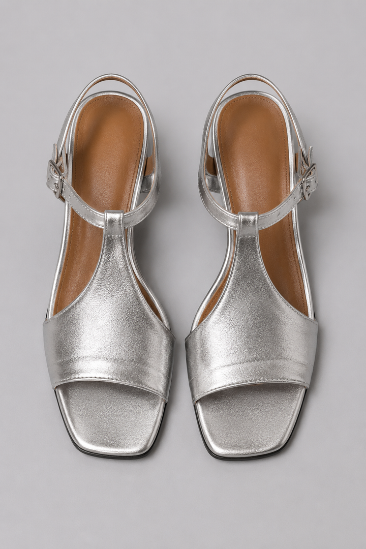 Faye | Silver Summer Sandals