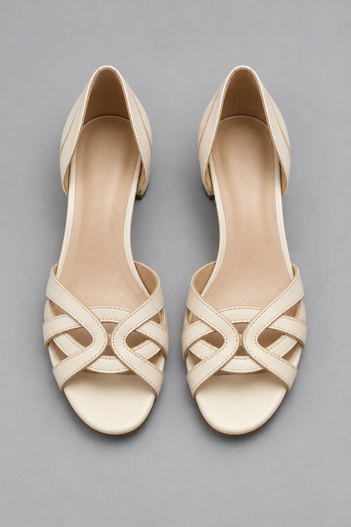 Bianca | Elegant Cream Woven Sandals