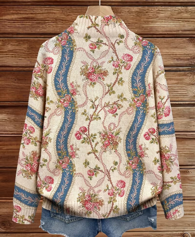 Jocelyn | Climbing Rose Zip Cardigan