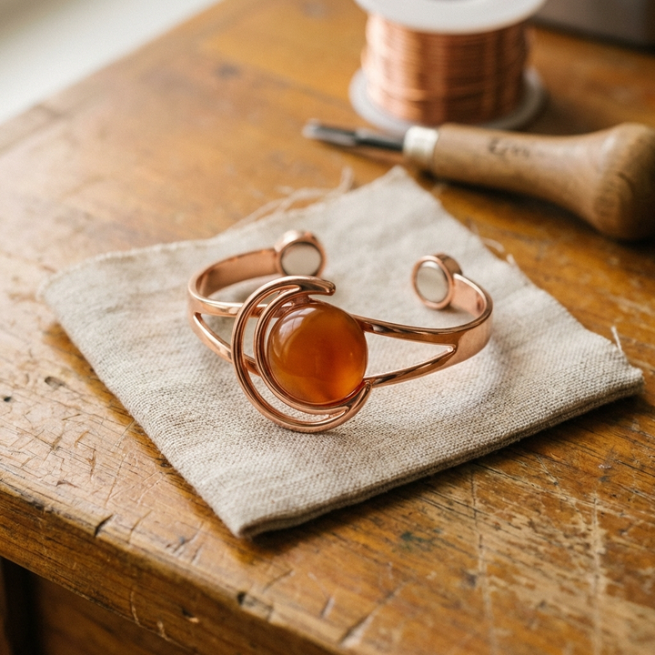 Betty's Sphere Orange Copper Bracelet
