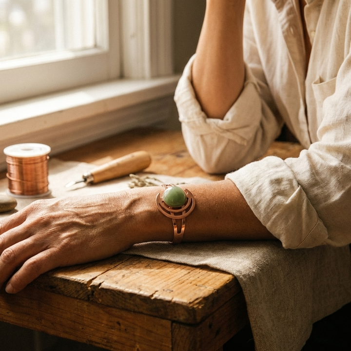 Betty's Sphere Green Copper Bracelet