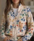 Shirley | Botanical Leaf Zip Cardigan