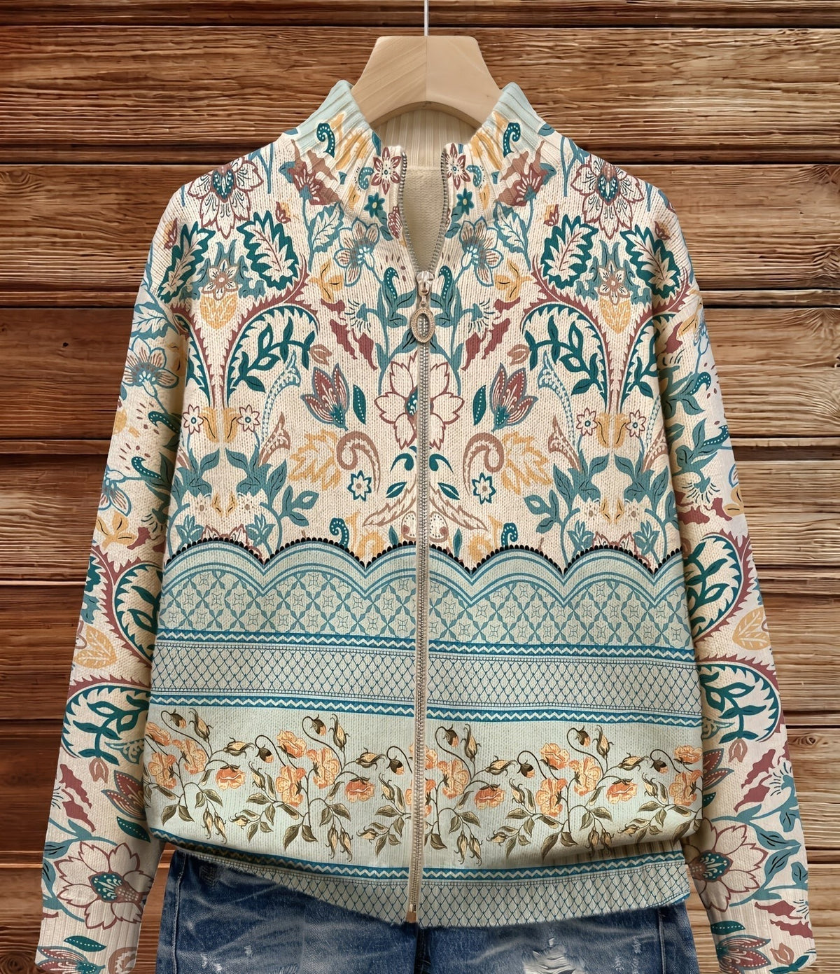 Raewyn | Floral Botanical Zip Cardigan